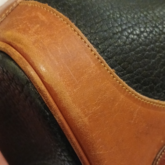 Vintage Dooney & Bourke Brown and Black Teton Leather Bucket Bag - Picture 11 of 12